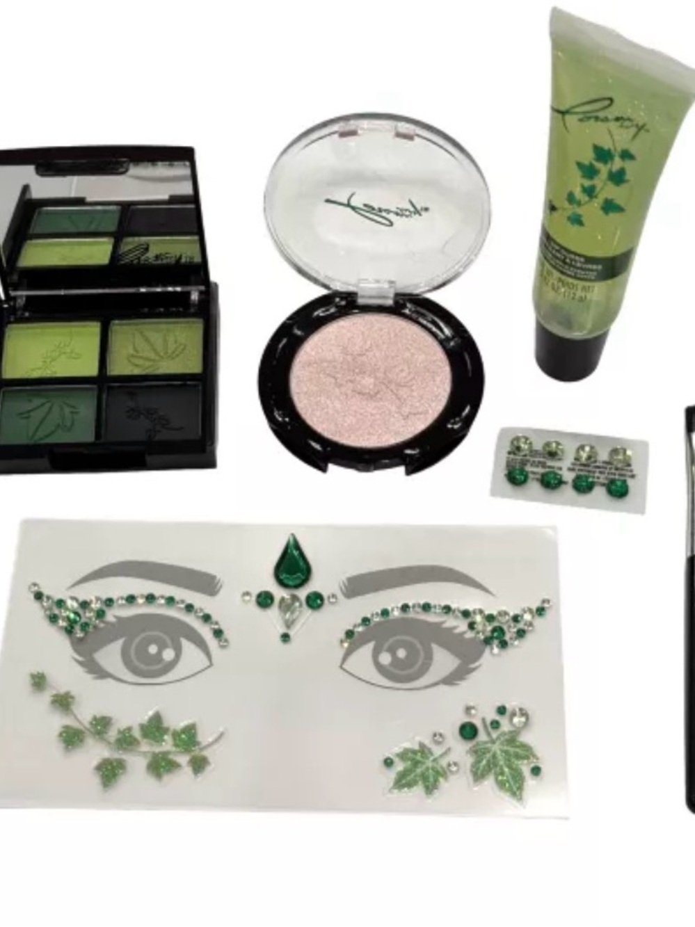 Green Leaf Face Jewel & Eye Makeup Set